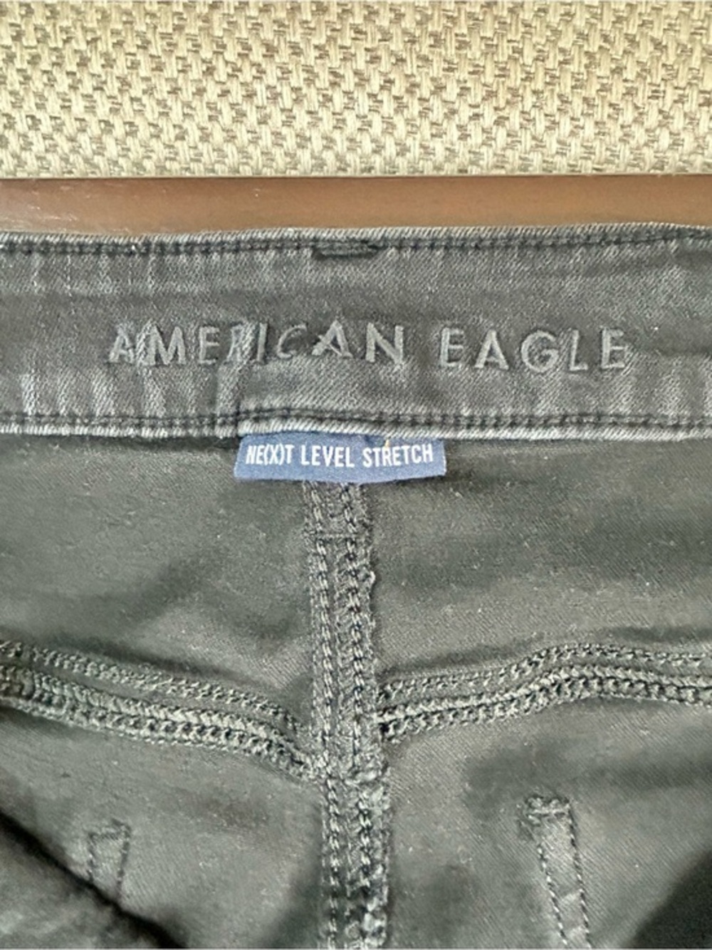 American Eagle High Rise Jegging Jeans Womens 14 Black Skinny Stretch Denim - Picture 8 of 11